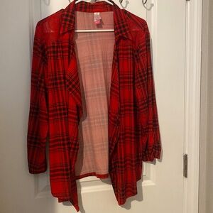 Red/black flannel over shirt Junior 2XL @RE